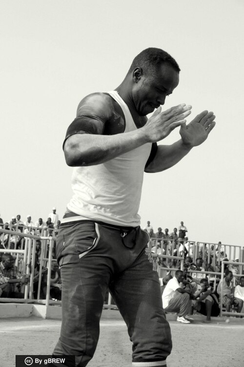 ヌバ族のレスリング(スーダン・アル・ハッジ・ユセフ)